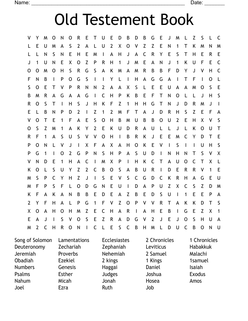 Old Testement Book  Word Search