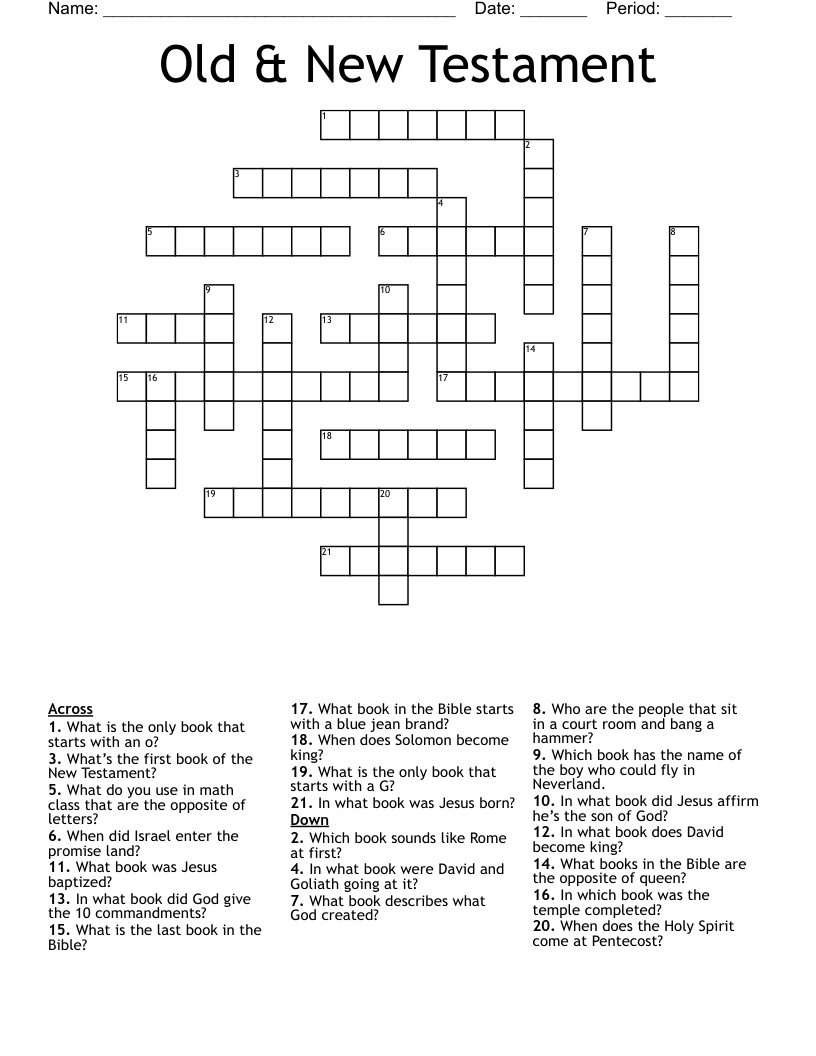 Old & New Testament Crossword