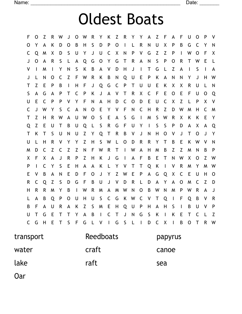 Oldest Boats Word Search