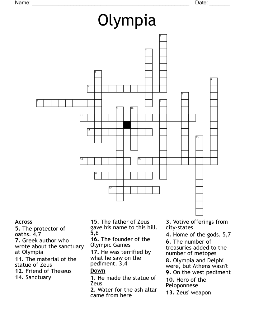 Olympia Crossword