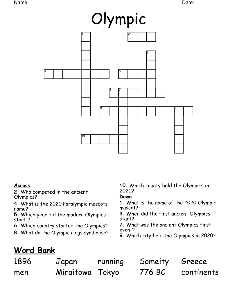 Olympic Crossword