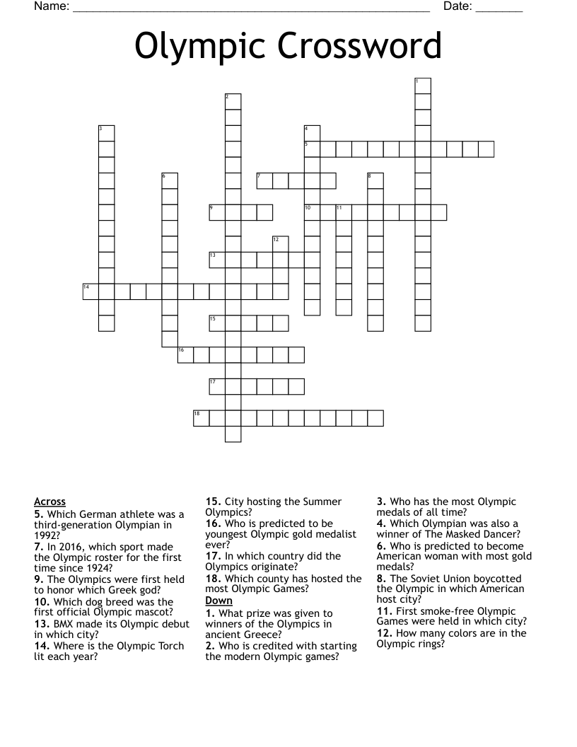 Olympic Crossword
