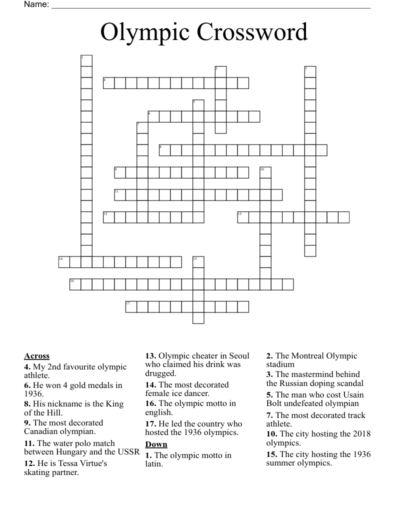 Olympic Crossword