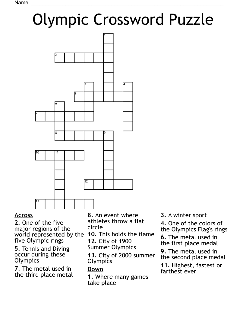 Olympic Crossword Puzzle