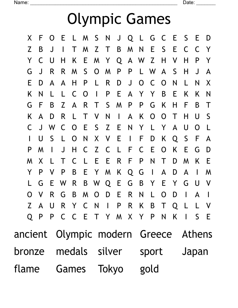 Olympic Games Word Search