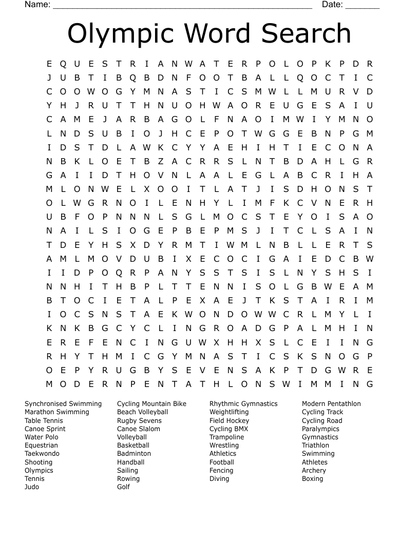Olympic Word Search