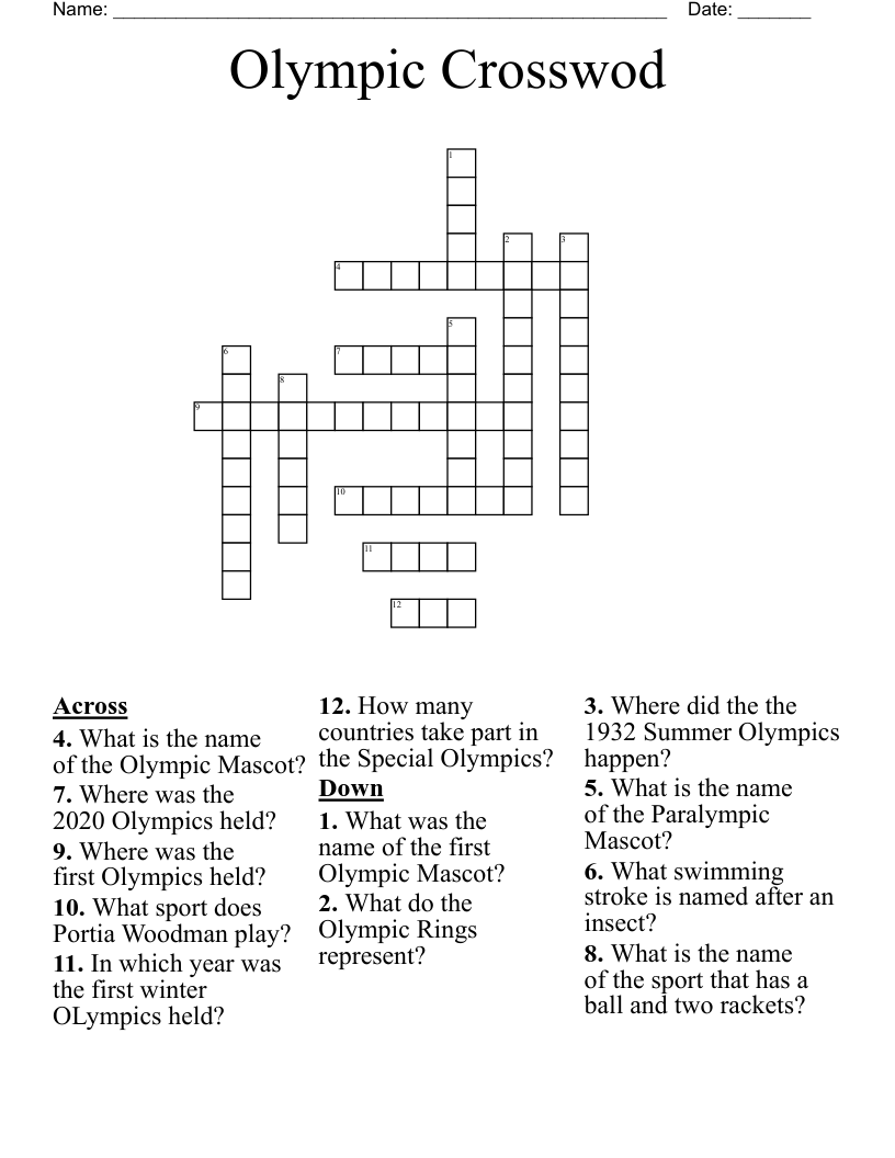 Olympic  Crosswod Crossword