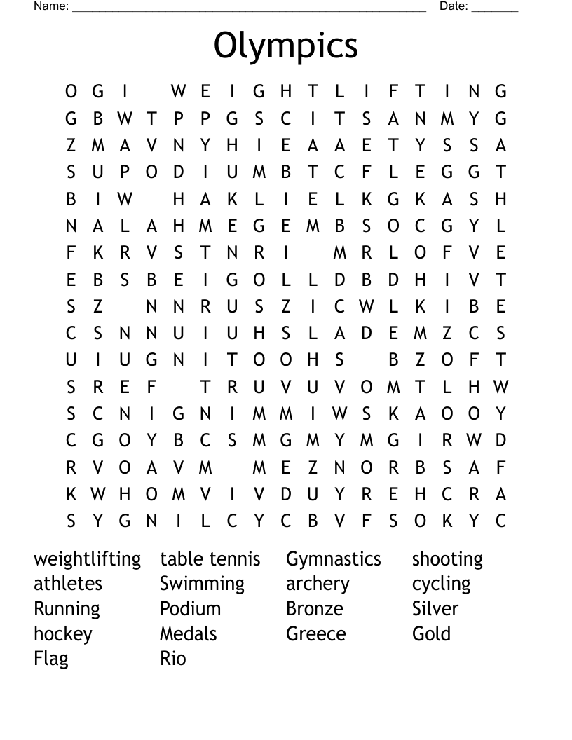 Olympics Word Search