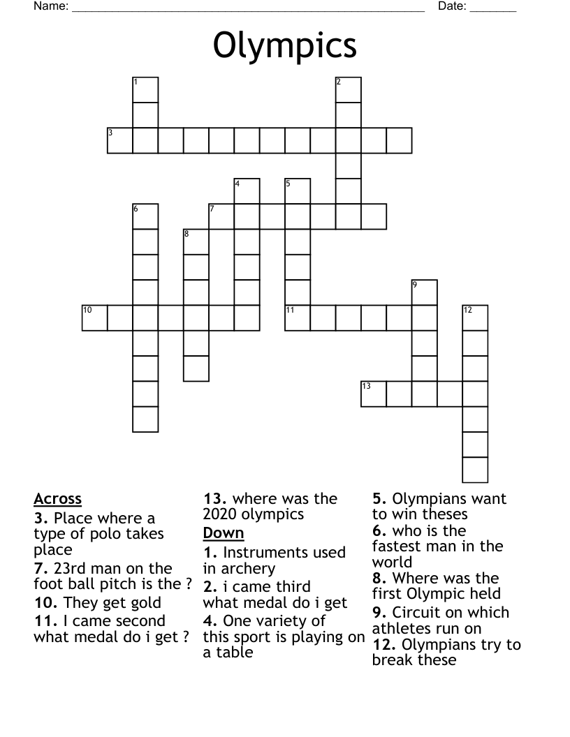 Olympics Crossword