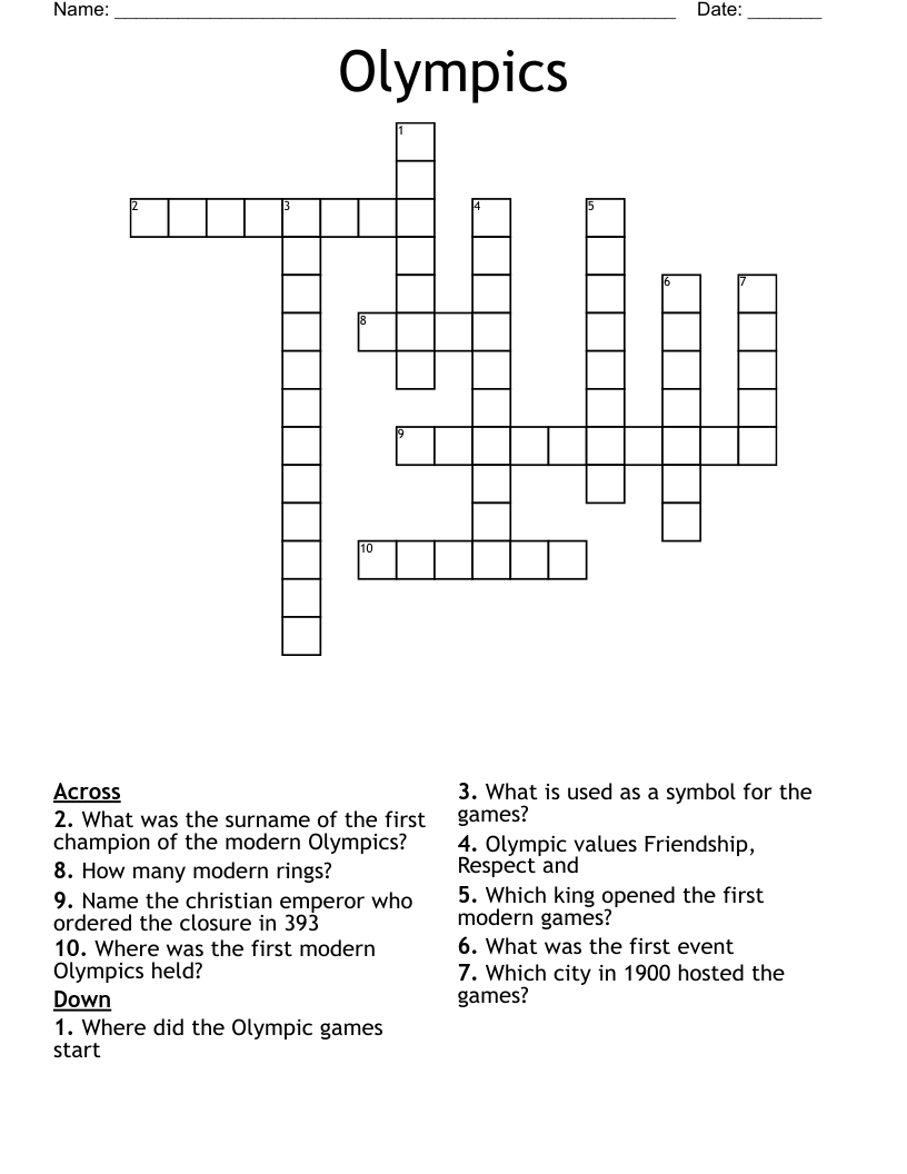 Olympics Crossword