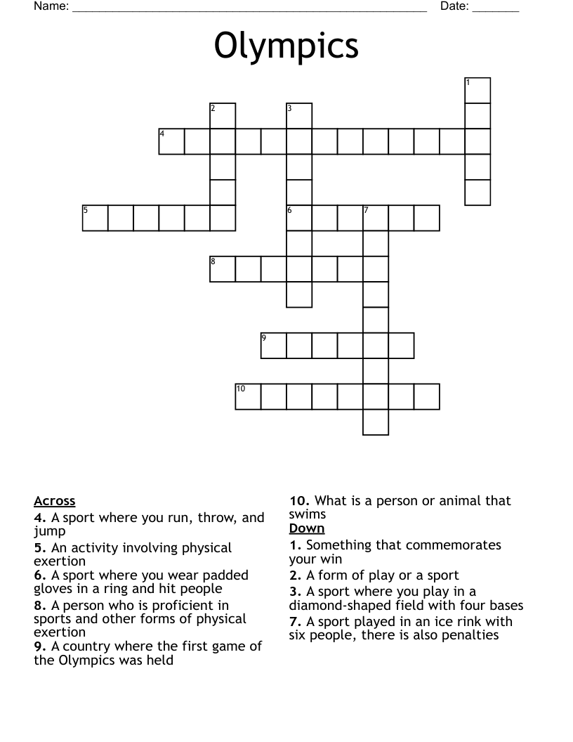 Olympics Crossword