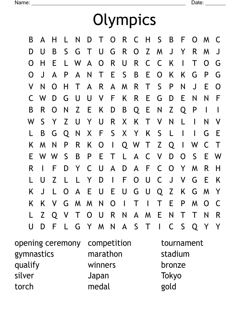 Olympics Word Search