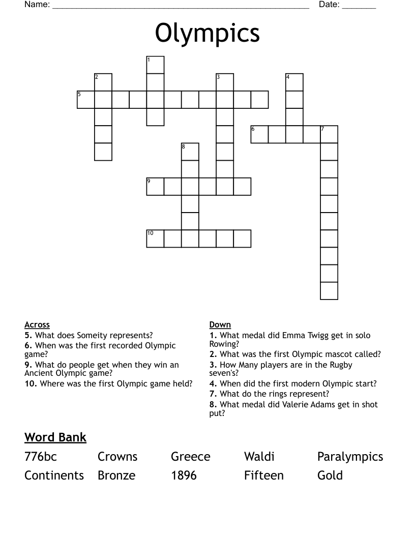 Olympics Crossword