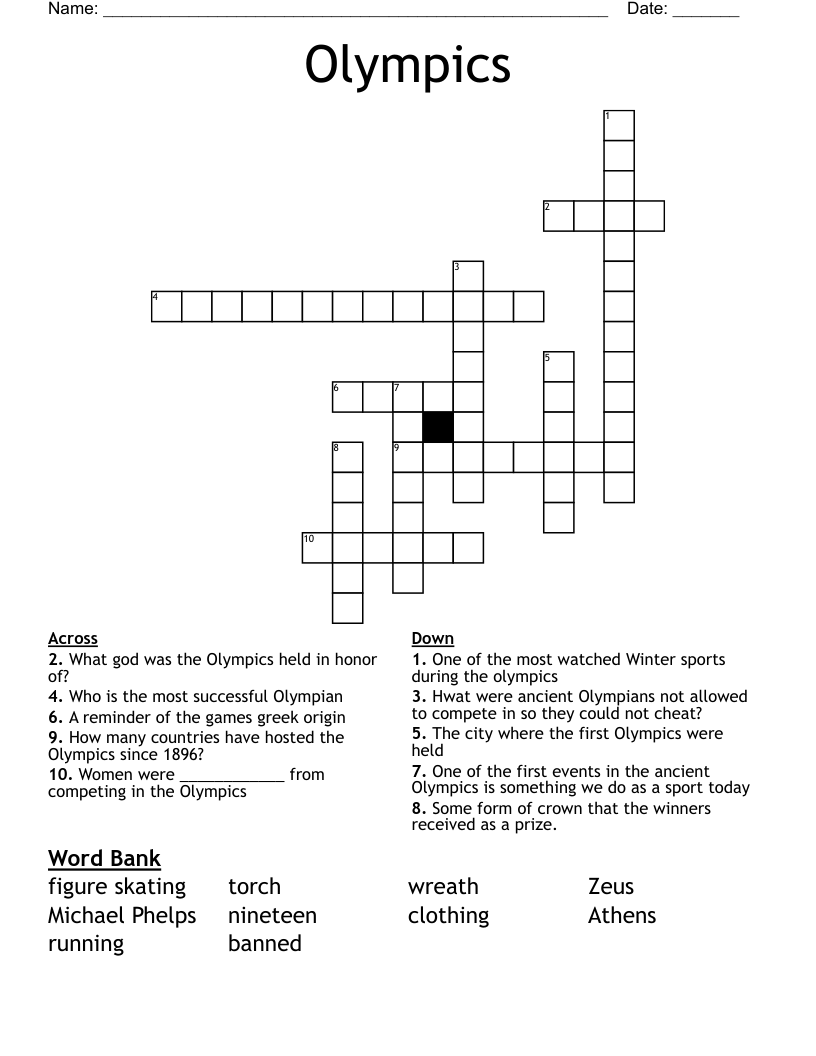 Olympics Crossword