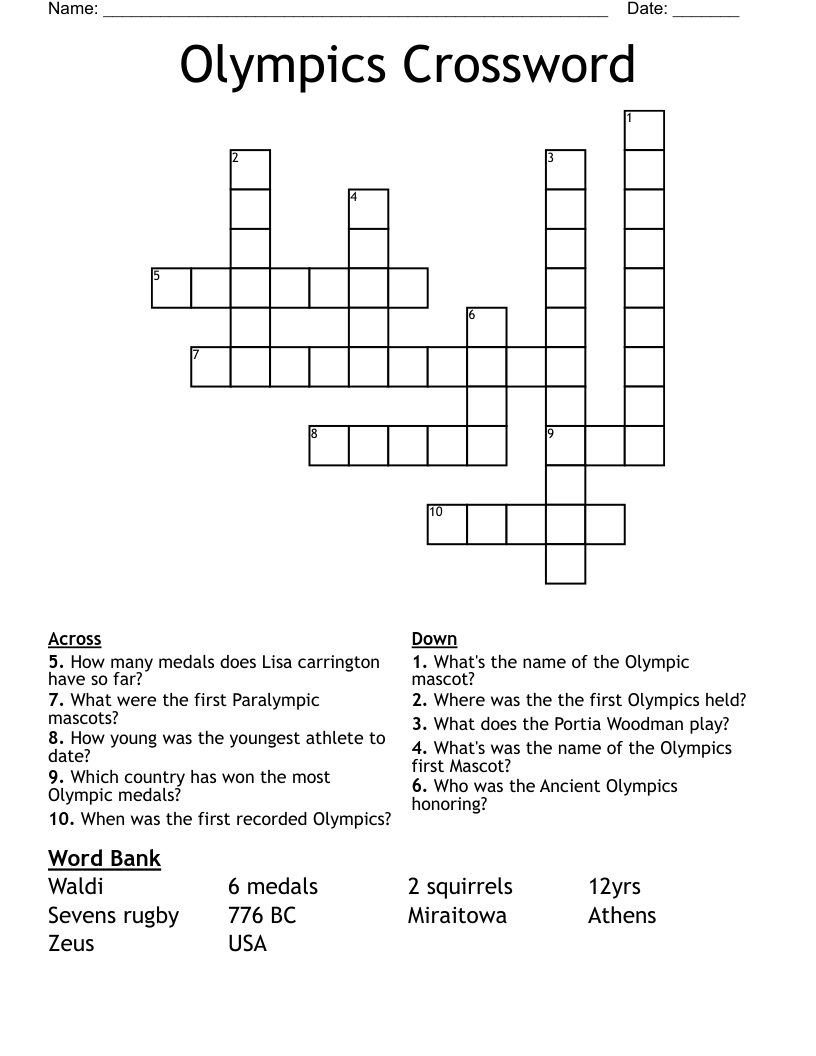 Olympics Crossword