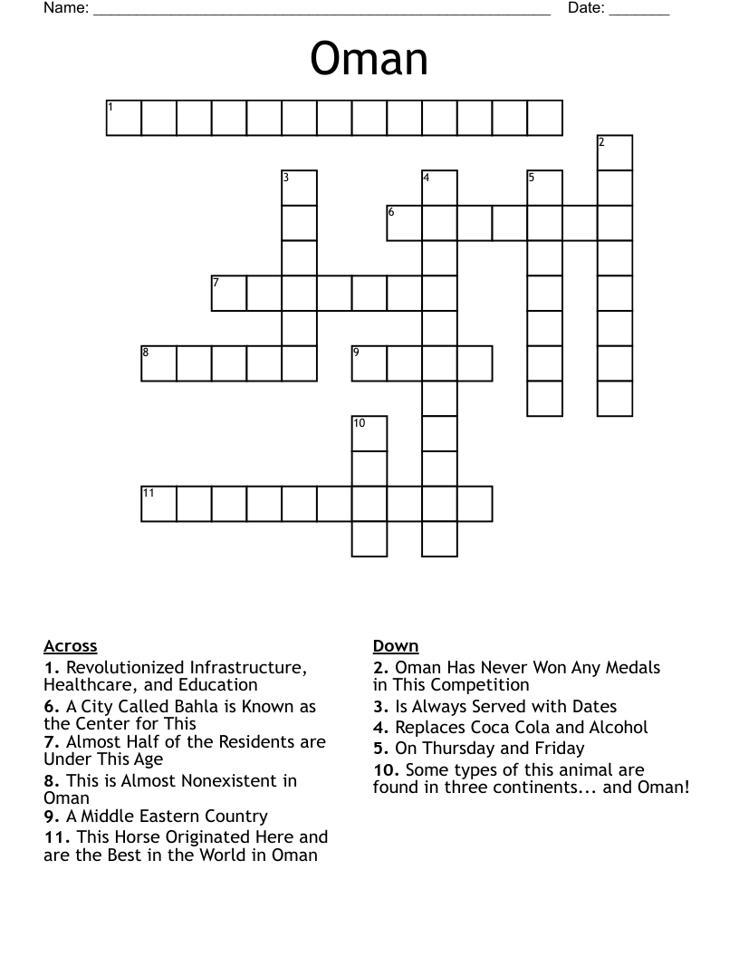 Oman Crossword