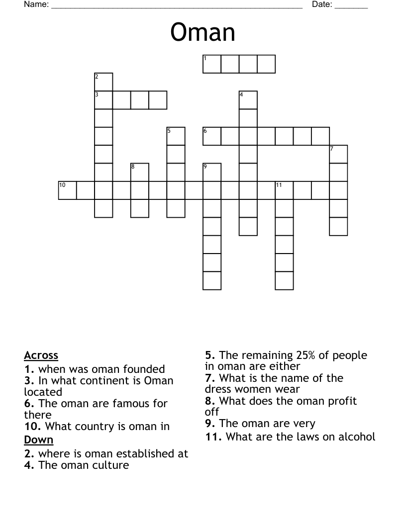Oman Crossword