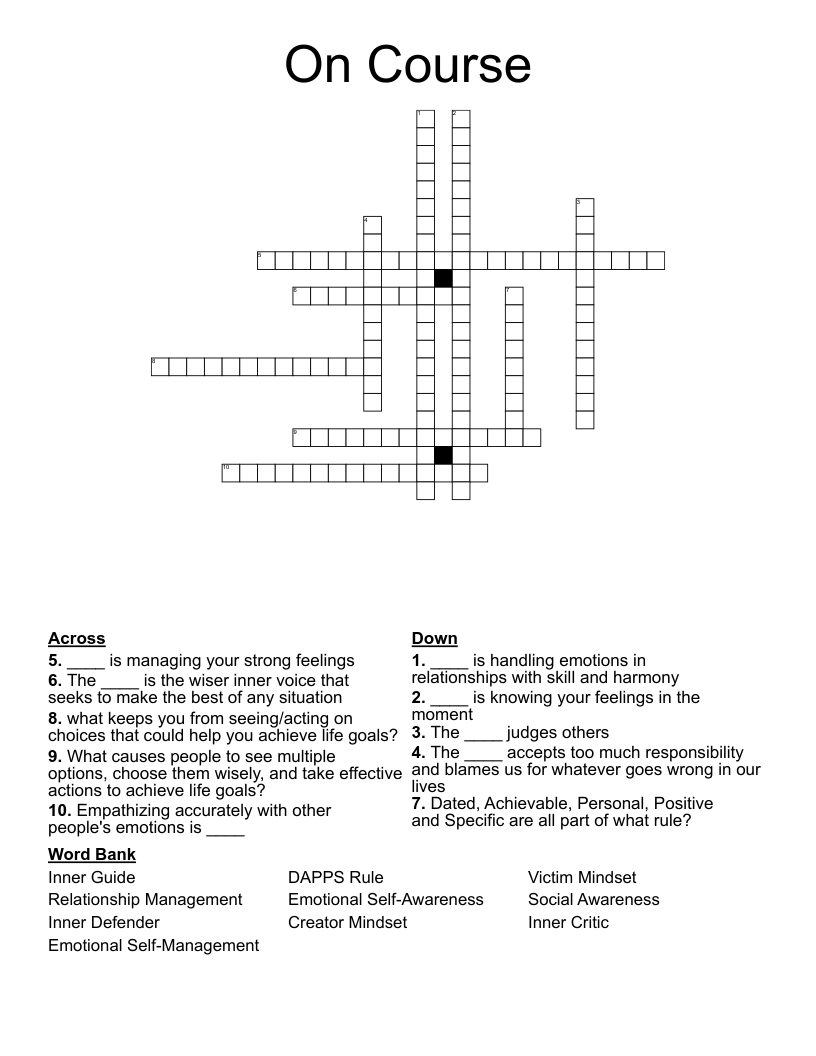 On Course Crossword
