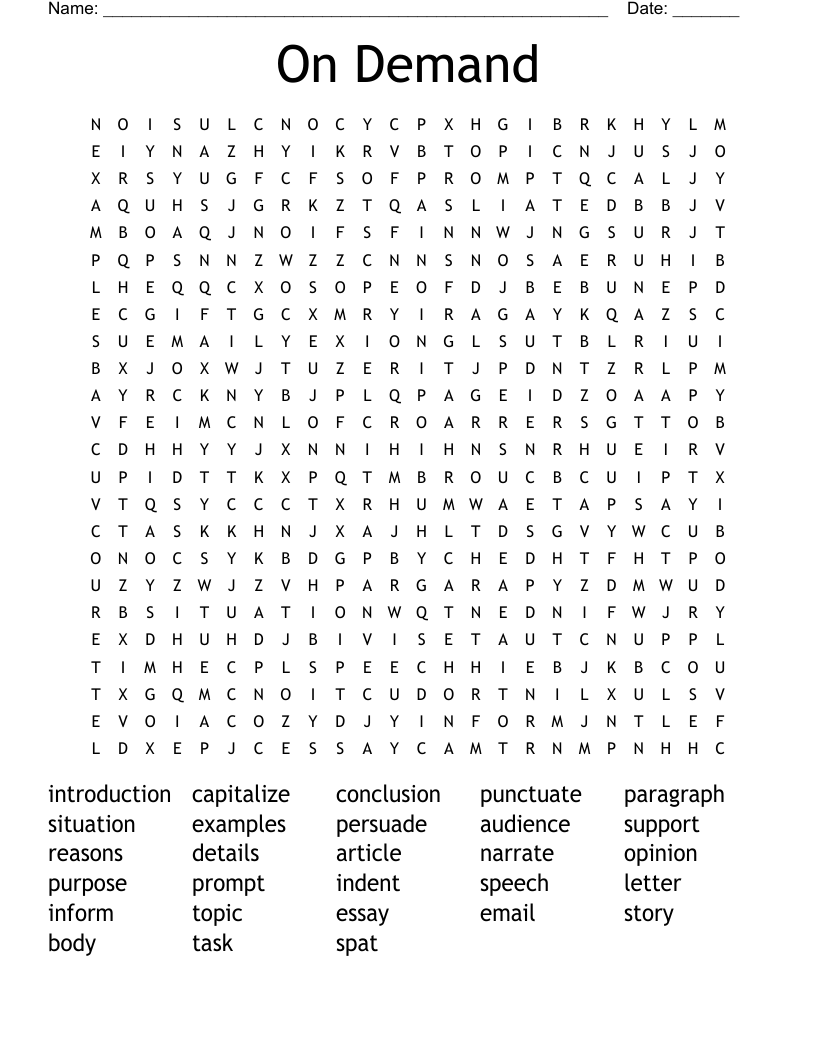 On Demand Word Search