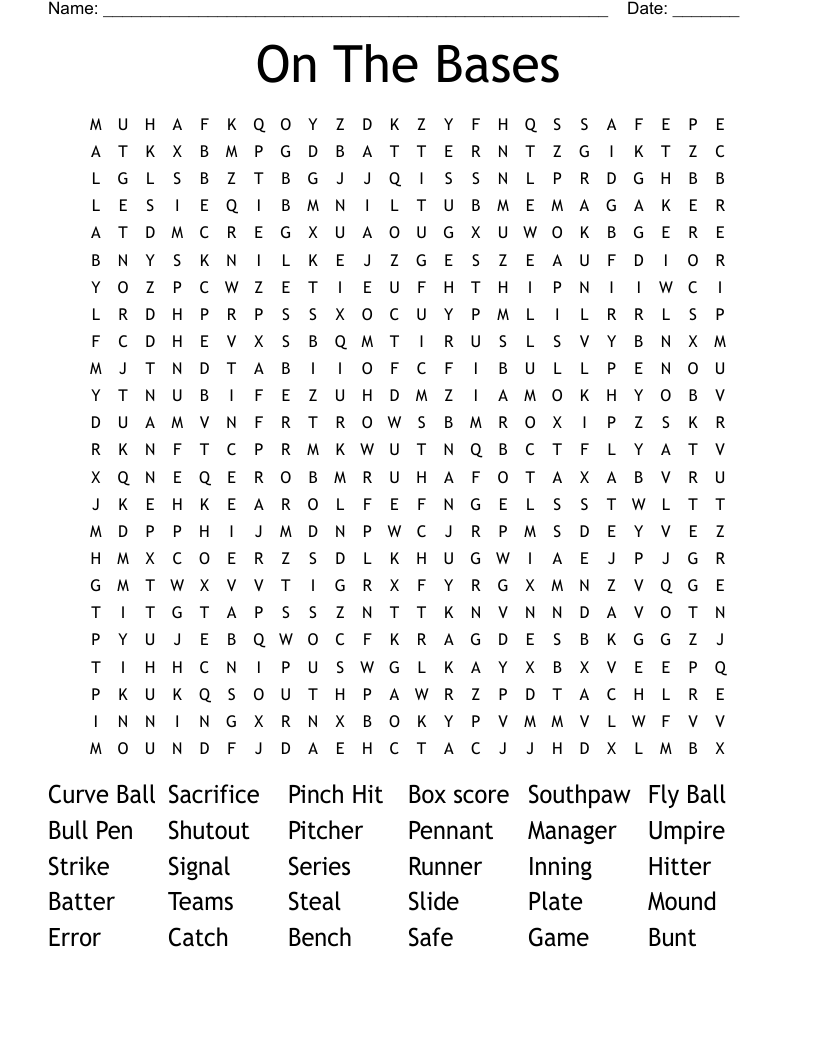 On The Bases Word Search