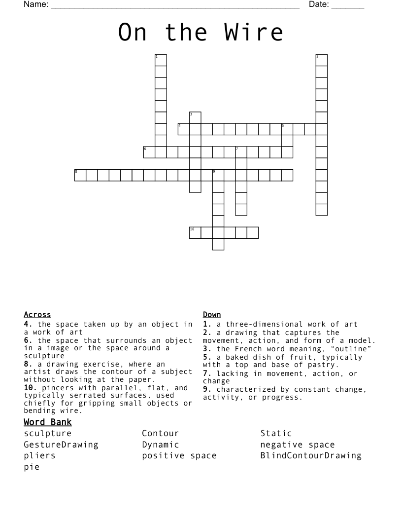 On the Wire Crossword