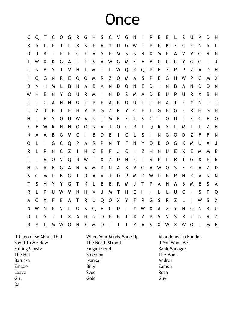 Once Word Search