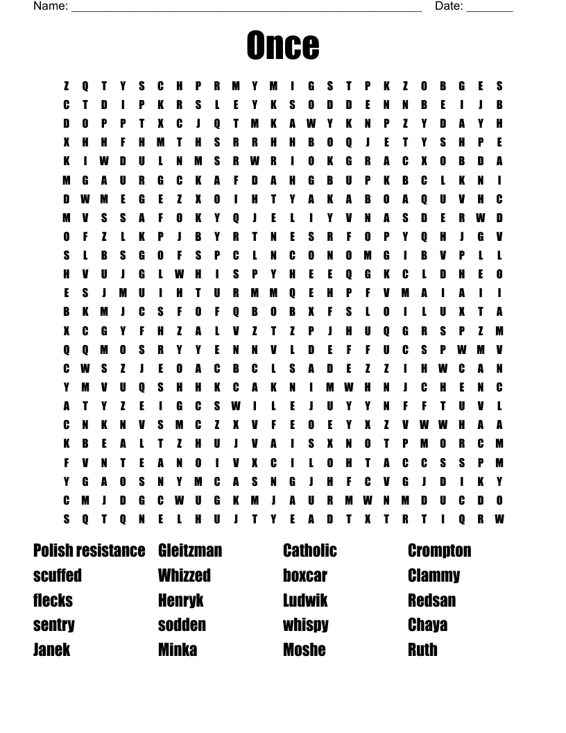 Once Word Search