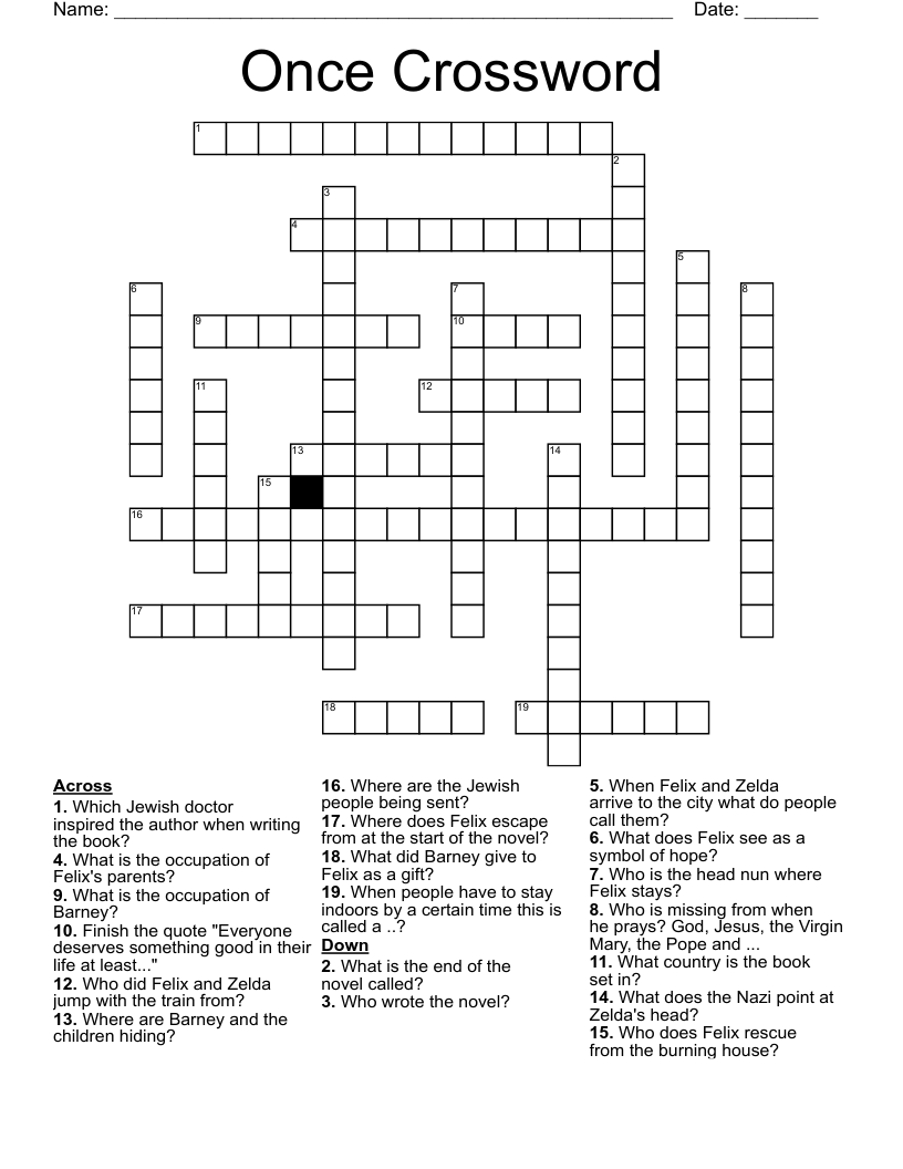 Once Crossword
