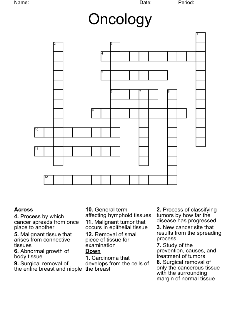 Oncology Crossword