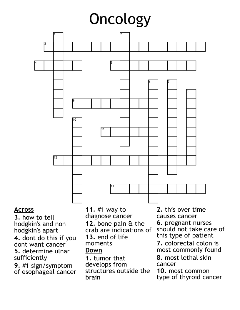 Oncology  Crossword