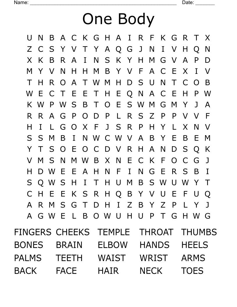 One Body Word Search
