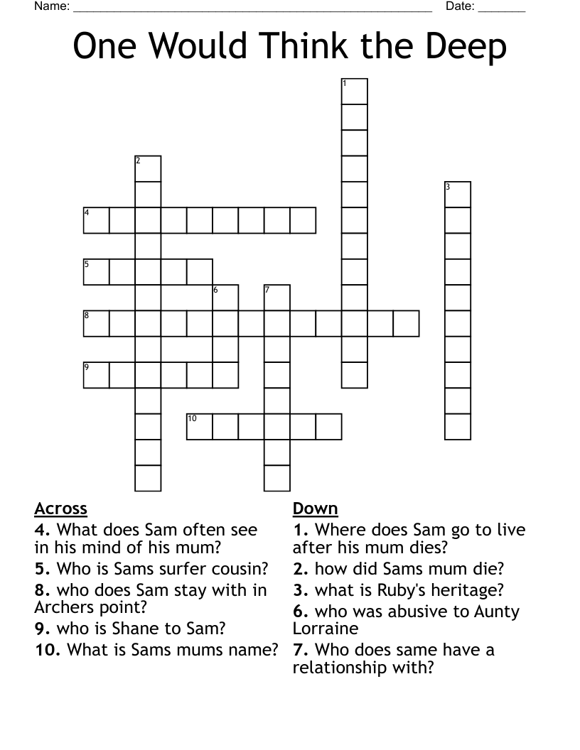 One Would Think the Deep Crossword