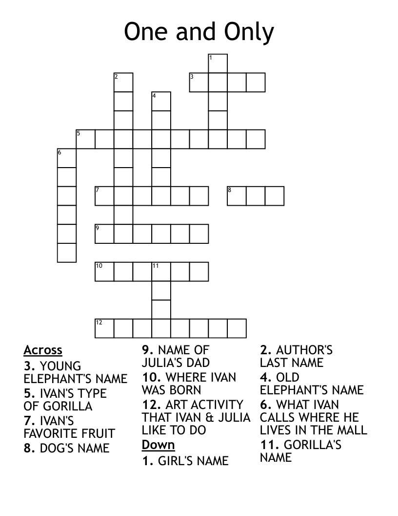 One and Only Crossword