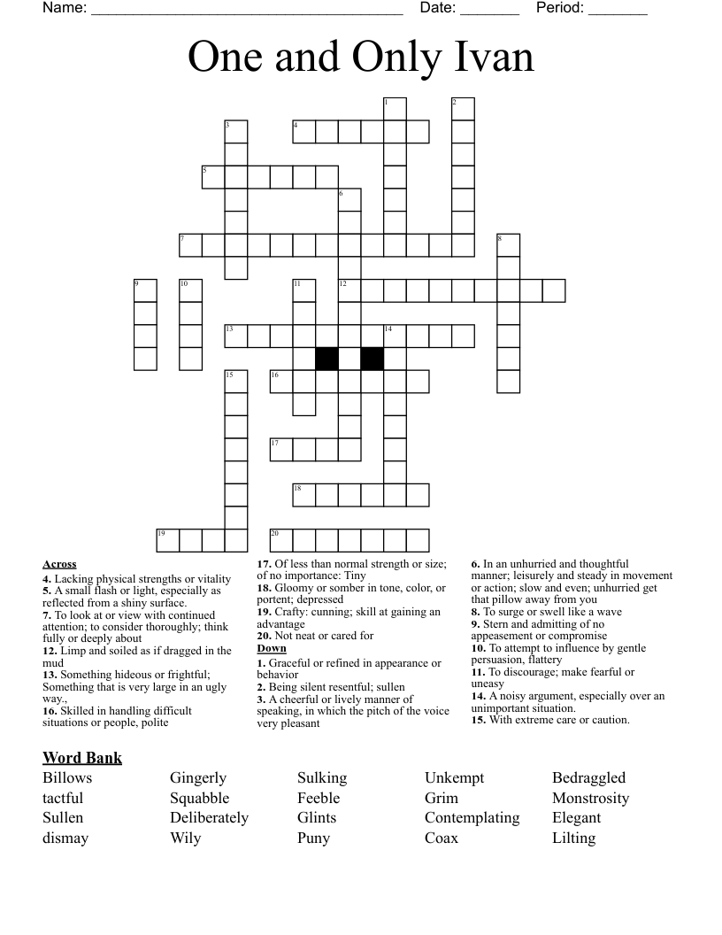 One and Only Ivan Crossword