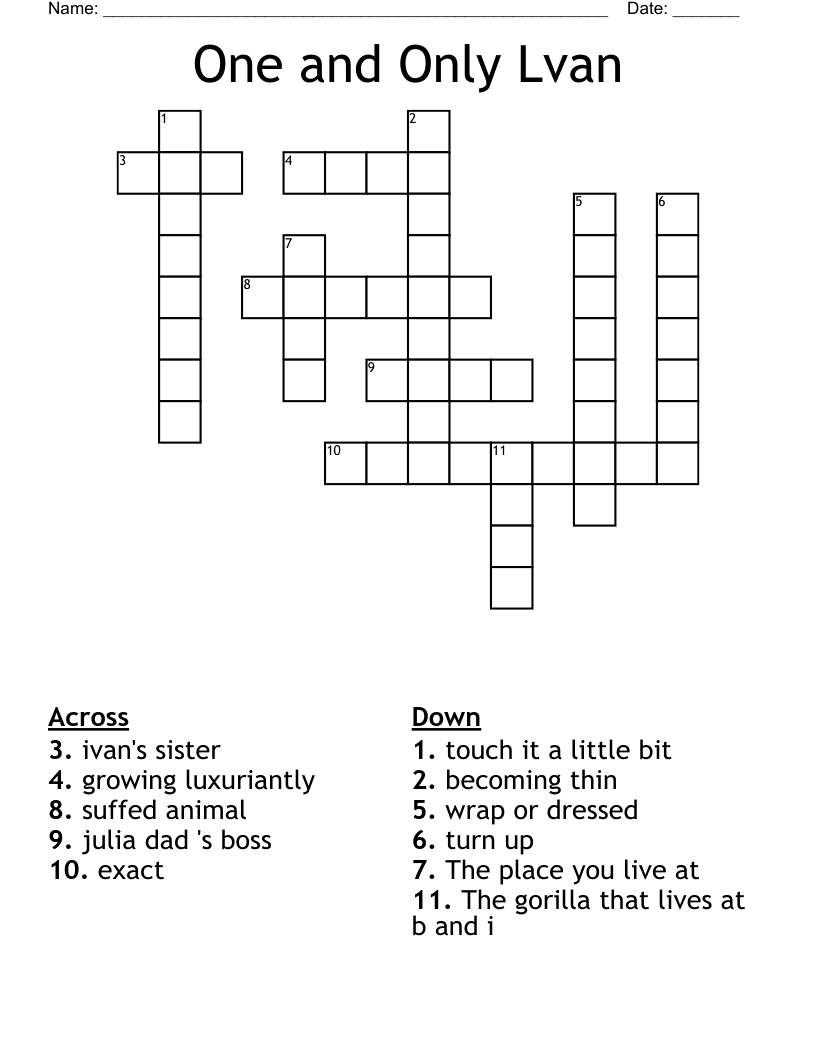One and Only Lvan Crossword