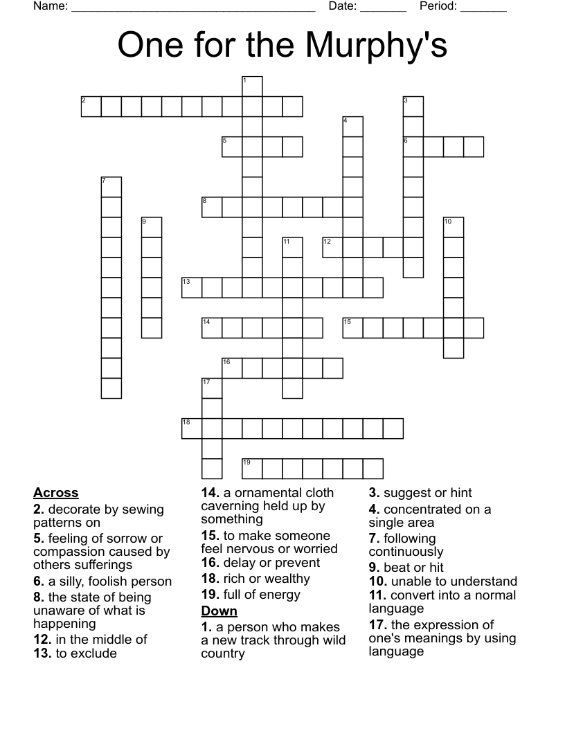 One for the Murphy's  Crossword