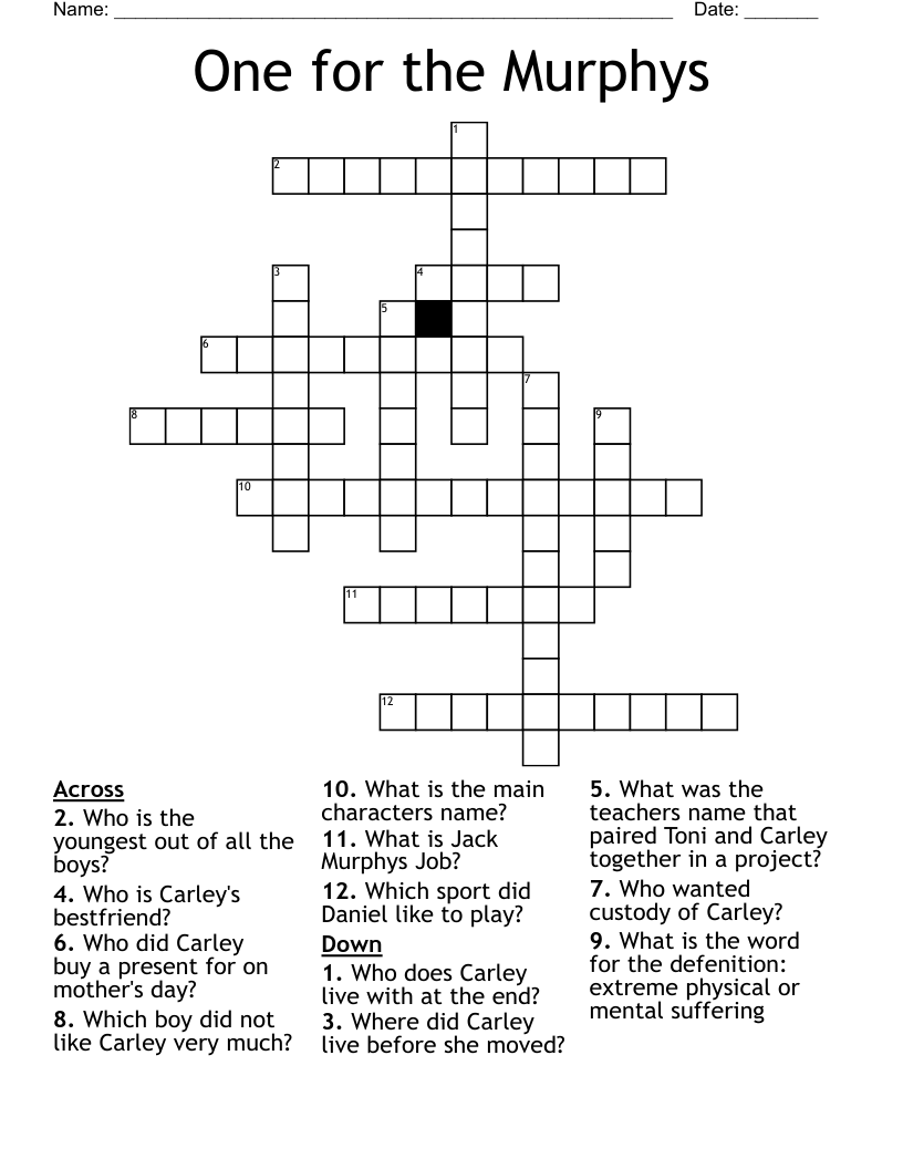 One for the Murphys  Crossword