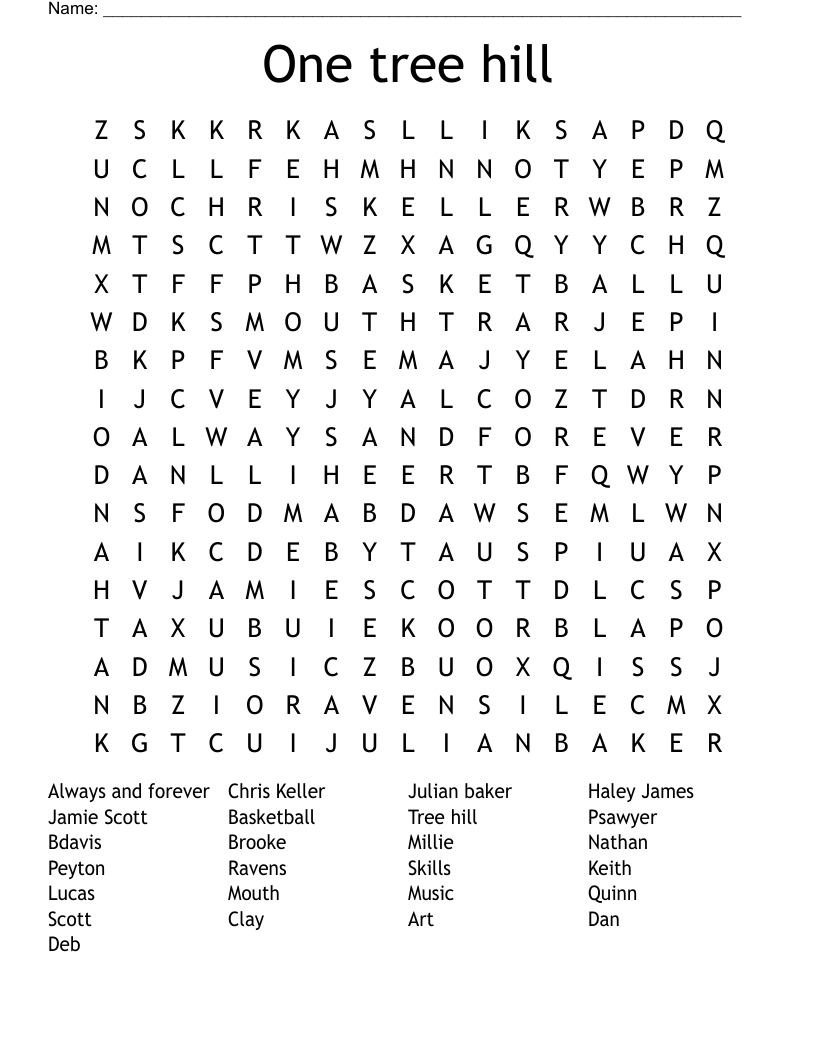 One tree hill Word Search