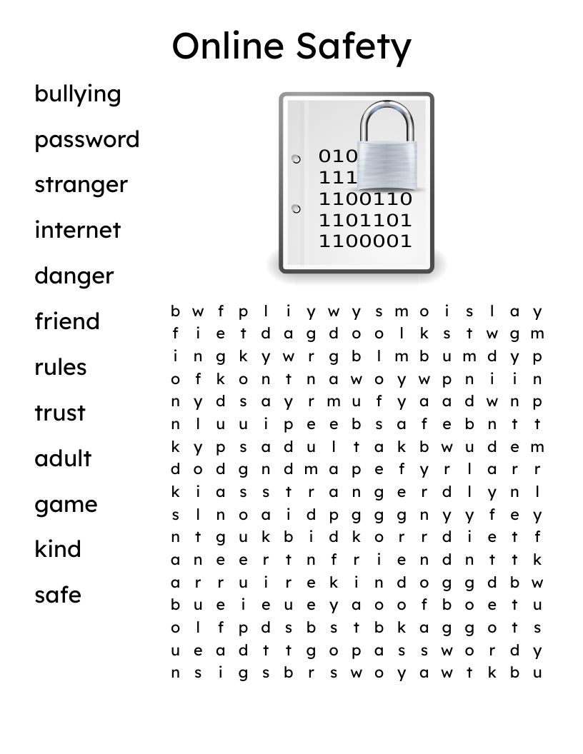 Online Safety Word Search