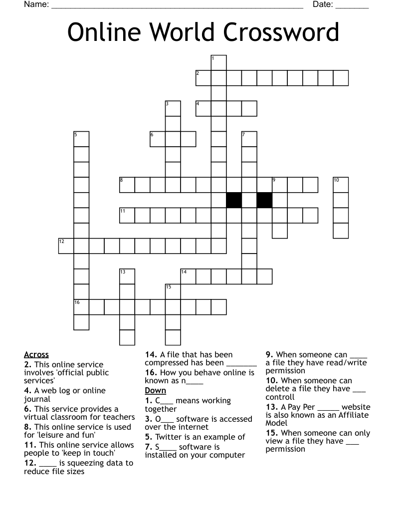 Online World Crossword