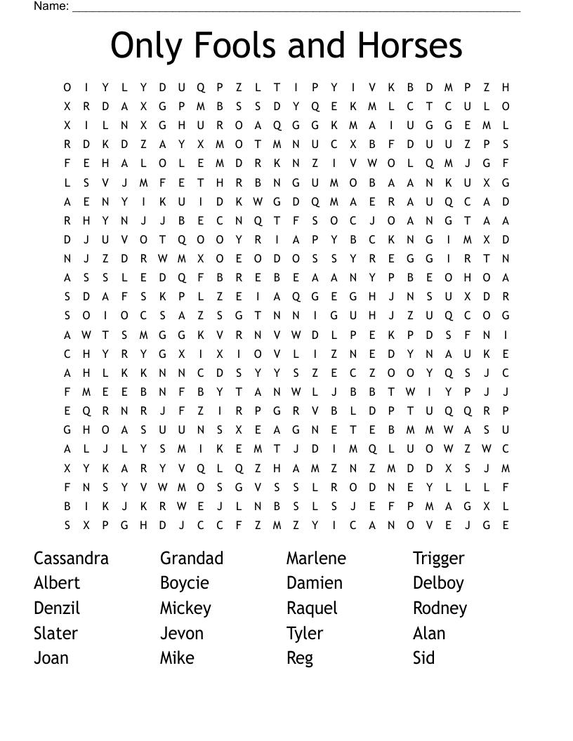 Only Fools and Horses Word Search