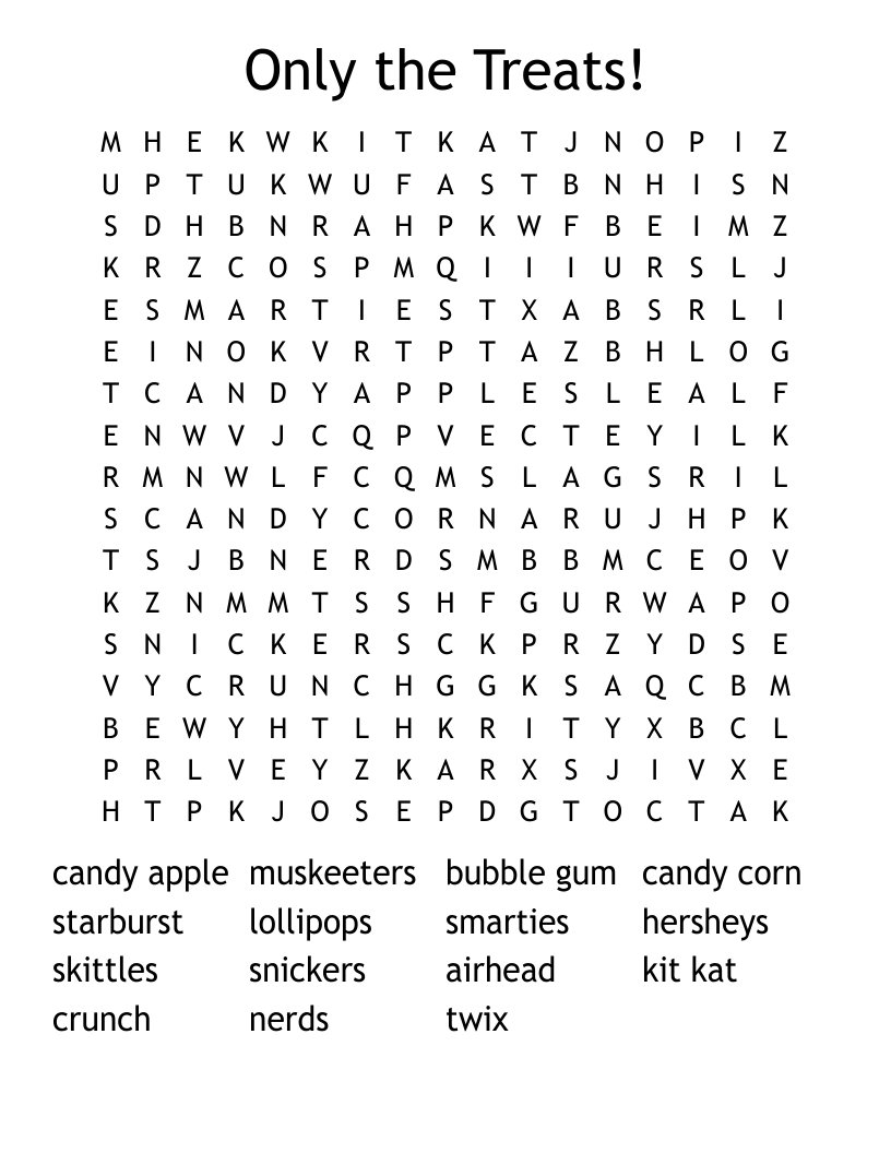 Only the Treats! Word Search