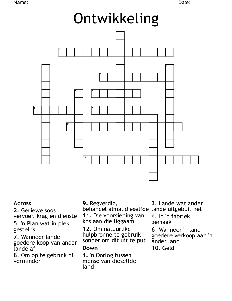 Ontwikkeling Crossword
