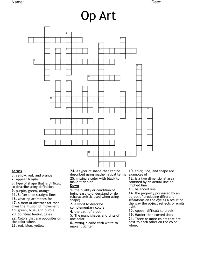 Op Art Crossword