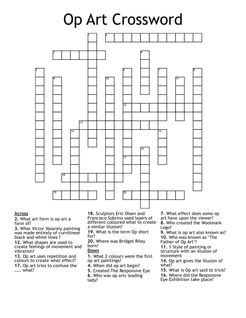 Op Art Crossword