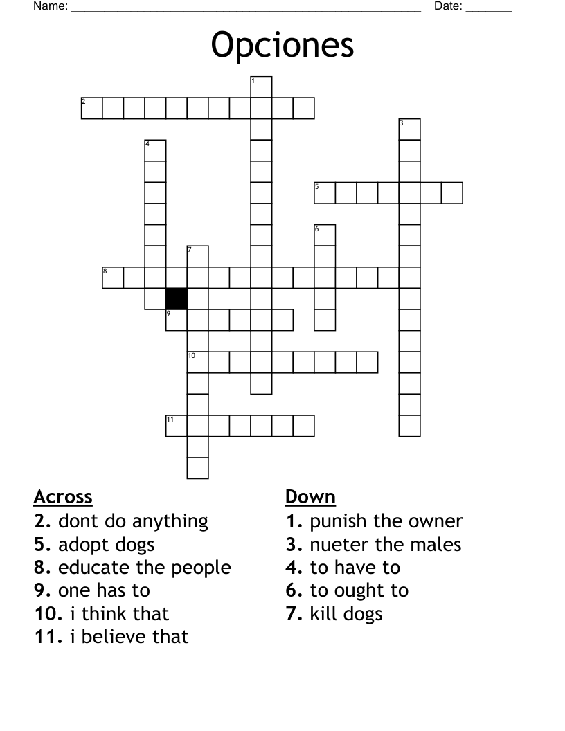 Opciones Crossword