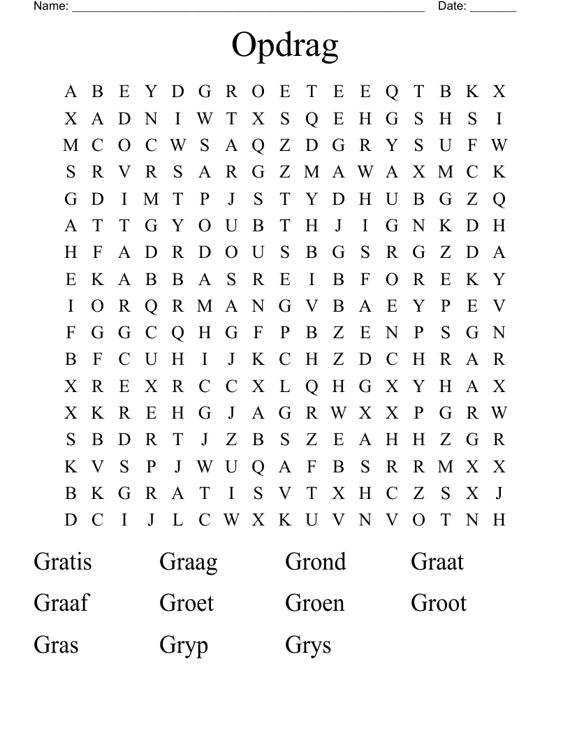 Opdrag  Word Search