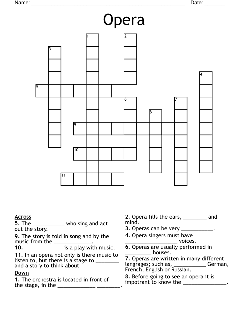 Opera Crossword
