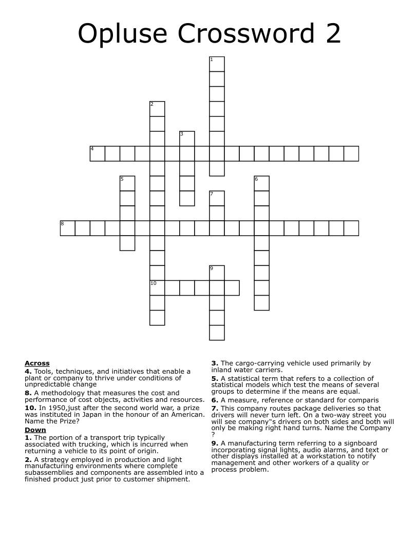 Opluse Crossword 2