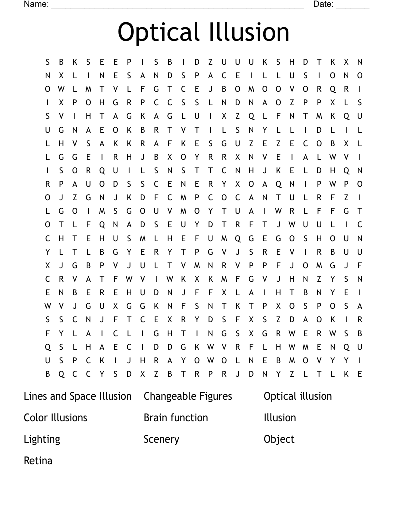 Optical Illusion Word Search